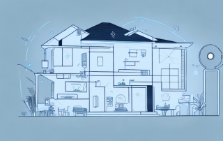 A modern new-build house with various smart home devices like a smart thermostat