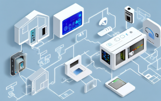 A modern home filled with various smart devices like a thermostat