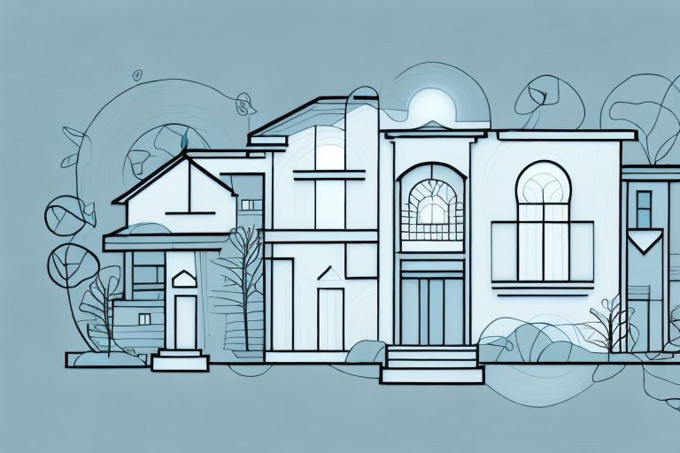 A modern home with various types of motion sensors integrated into the design