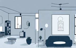 Several different types of motion detectors strategically placed in various rooms of a modern apartment