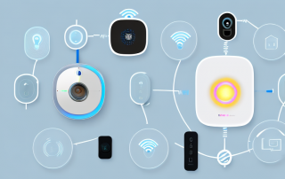 Various smart home devices like a smart speaker