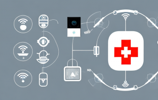 A smart home with various devices like a thermostat