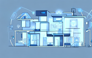 A modern home equipped with various smart devices like a voice-controlled lighting system