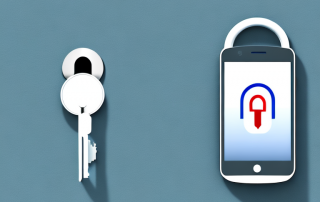 A smart lock installed on a front door of a house