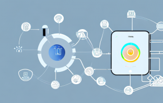 A modern home equipped with various smart devices like a smart thermostat