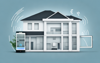 A modern house with visible rolladen shutters on the windows