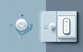 A smart blinds switch integrated into a modern home setting