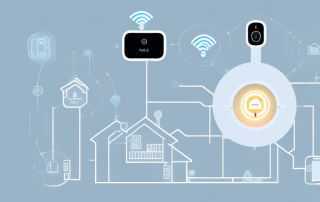 A modern home filled with various smart devices like a thermostat