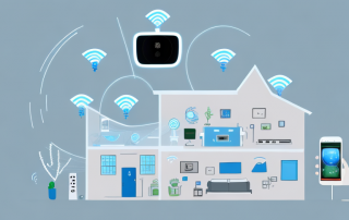A modern home filled with various smart devices like a smart thermostat