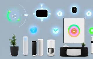 A modern home filled with various smart devices like a smart thermostat