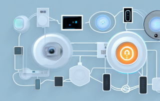 A modern home filled with various smart devices like a thermostat