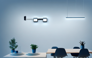 A modern home interior at night