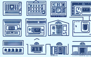 Several different types of house alarm systems being compared side by side