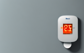 A modern smart heating thermostat installed on a wall