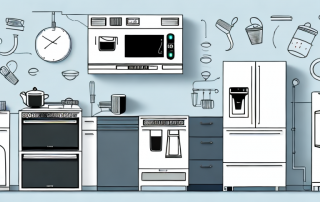A modern kitchen filled with various smart appliances like a smart fridge