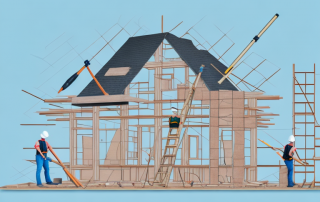 A house under construction with its roof being replaced