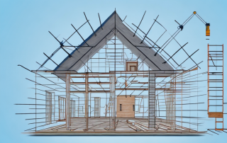 A house with a roof in mid-construction