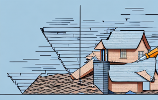 A house with its roof being repaired