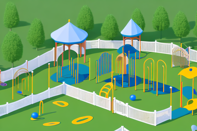 A playground with a secure fence around it