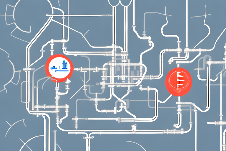 A modern gas heating system inside a building structure