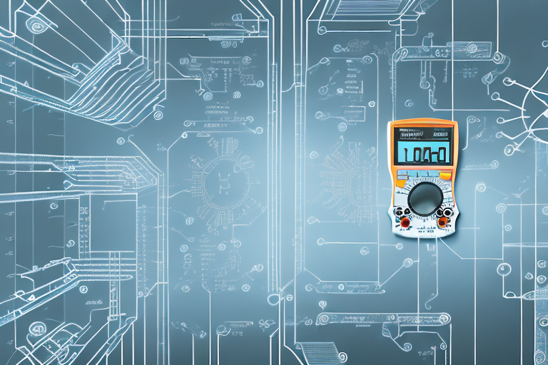 A variety of technical tools like a multimeter