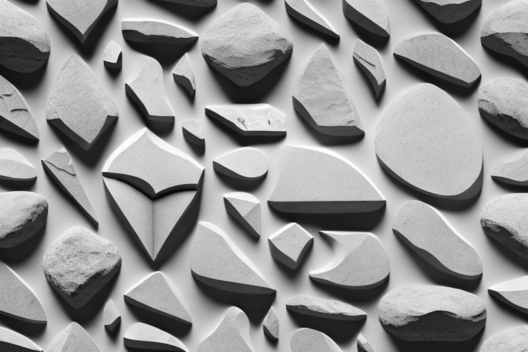 Traditional stonemasonry tools like a chisel and mallet