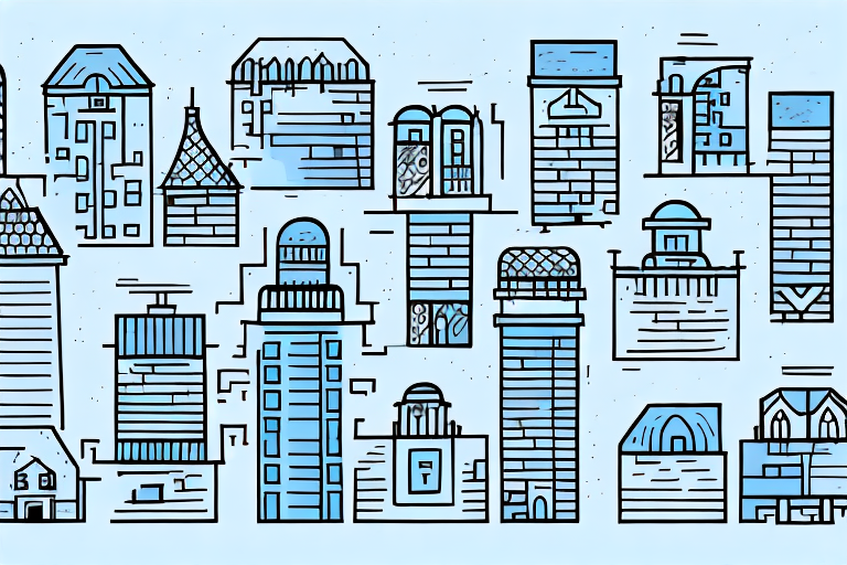 A variety of rooftops