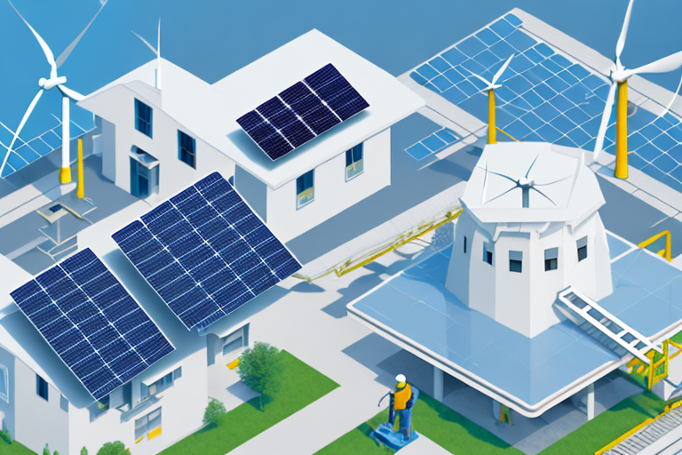 An old building being renovated with energy-efficient materials and technologies