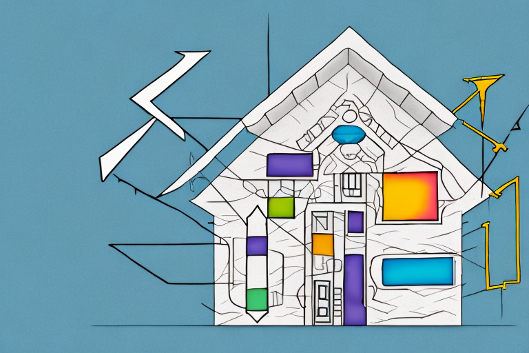 A house with a visible roof structure