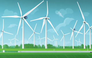 A german industrial landscape with wind turbines