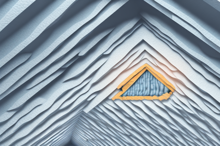 A well-insulated attic with visible layers of insulation material