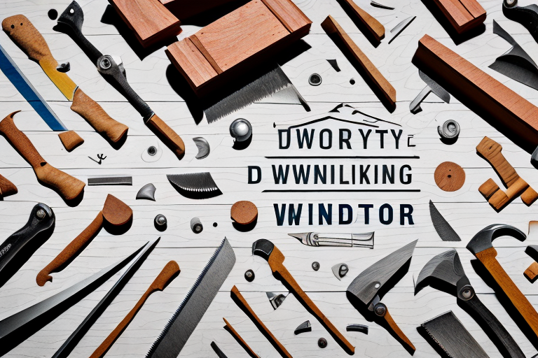 A variety of woodworking tools and roofing tools