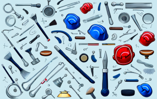 Various tools and equipment associated with different professions such as a stethoscope