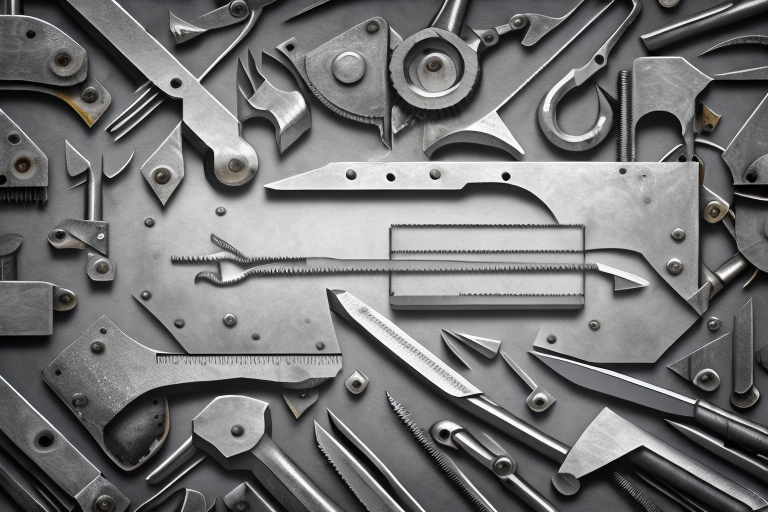 Various metal objects like gates