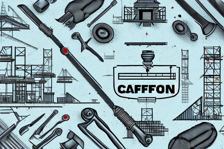 A well-organized construction site with various tools and machinery