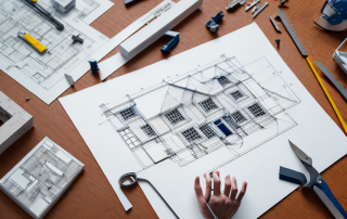 A detailed architectural blueprint of a house