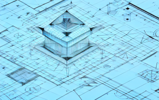 Various architectural tools such as blueprints