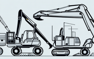 Various construction equipment like cranes