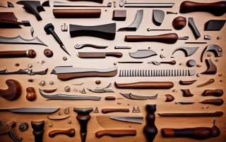 A variety of woodworking tools