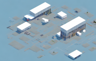 A modular building composed of various separate units