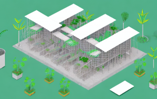 A modular building being assembled