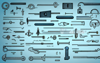 Various locksmith tools like keys