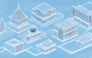 Various architectural elements such as blueprints