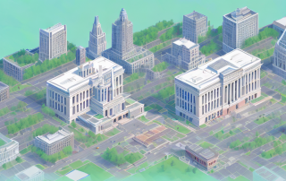 A variety of public institutions such as a library