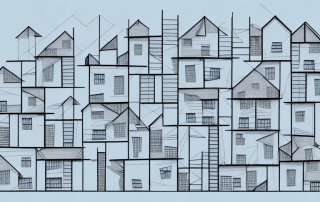 A variety of houses under construction