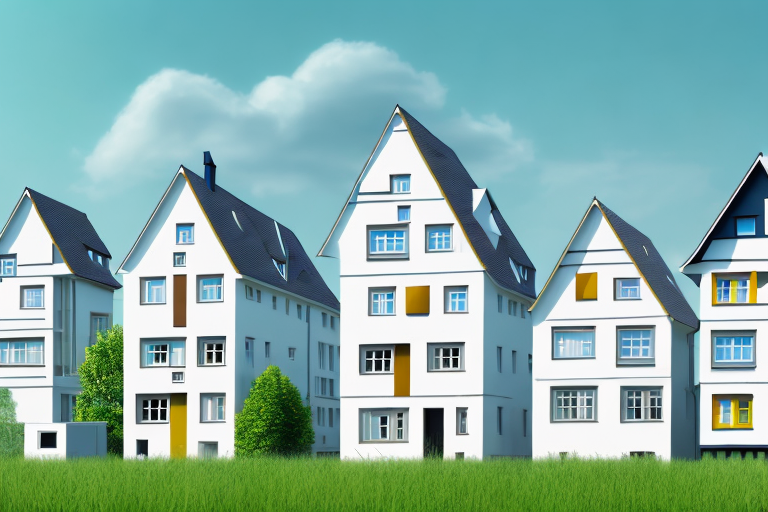 Several different styles of pre-fabricated houses