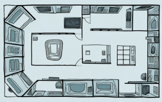 A room with various pieces of furniture