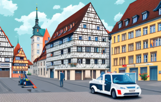 A street in niedersachsen with typical german architecture