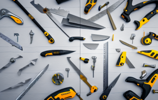 Various tools such as a tape measure