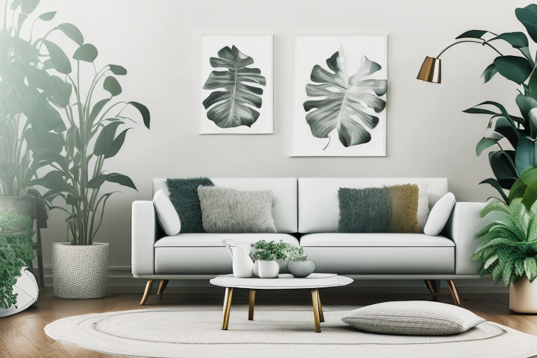 A cozy living room with soft lighting